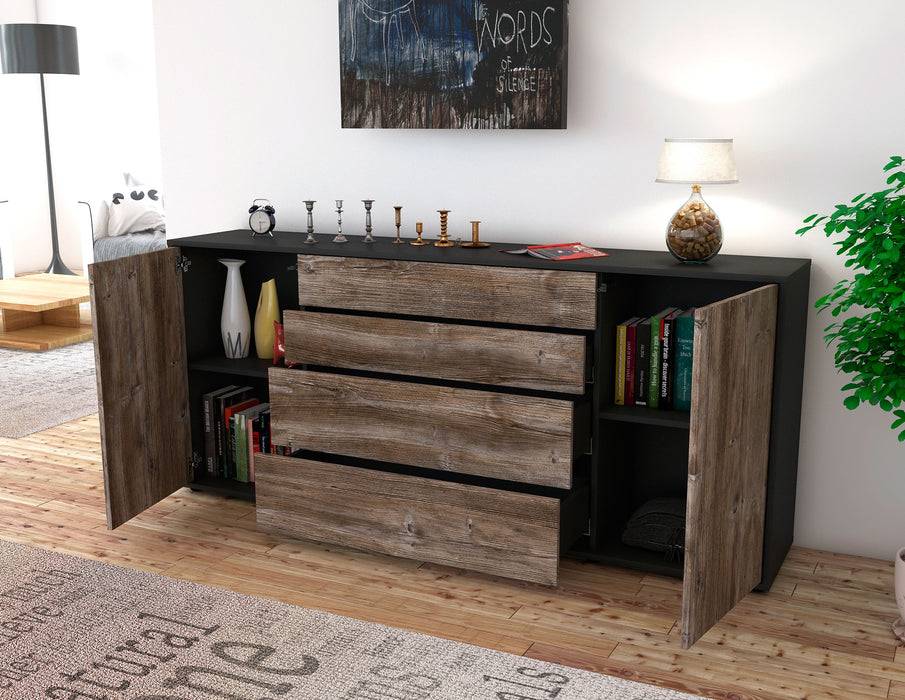 Stil Zeit Möbel Sideboard Elettra, Eiche (180x79x35cm) Kostenlose Rückgabe