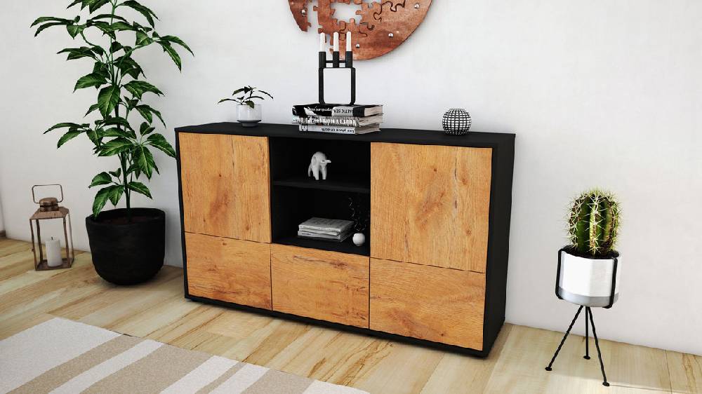 Stil Zeit Möbel Sideboard Diellza, Eiche (136x79x35cm) JETZT KAUFEN