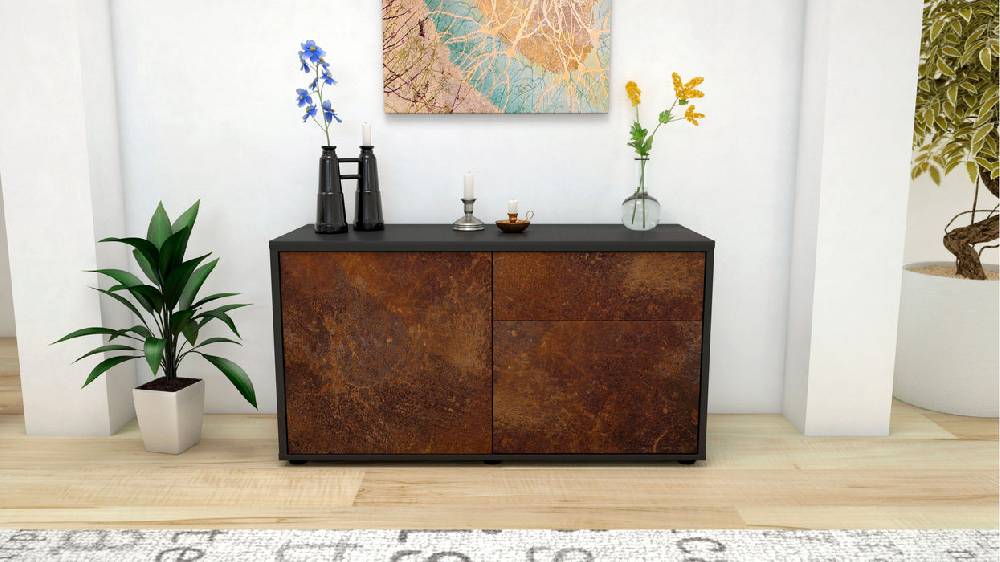 Stil Zeit Möbel Lowboard Aja, Rost (92x49x35cm) Neueste Stile