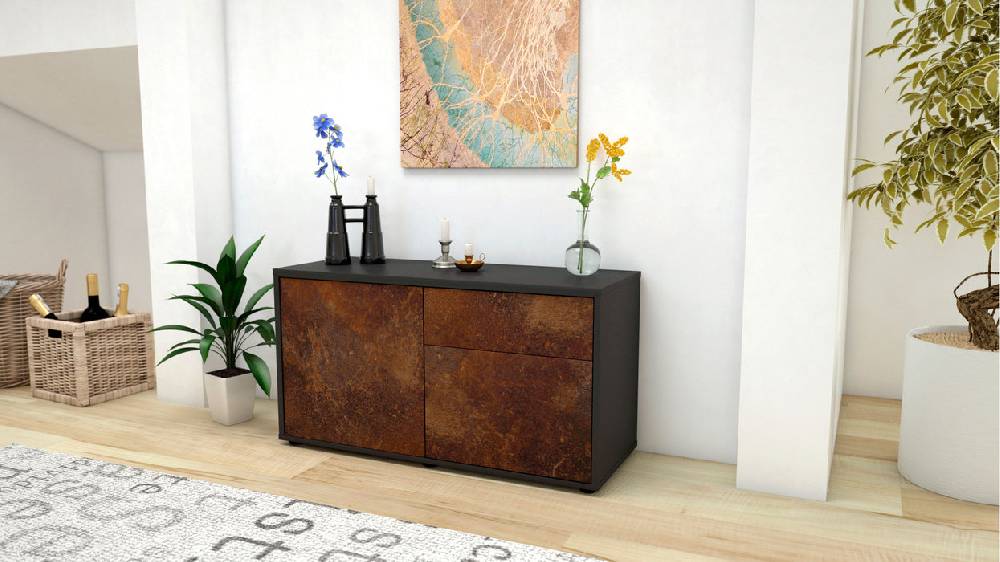 Stil Zeit Möbel Lowboard Aja, Rost (92x49x35cm) Neueste Stile