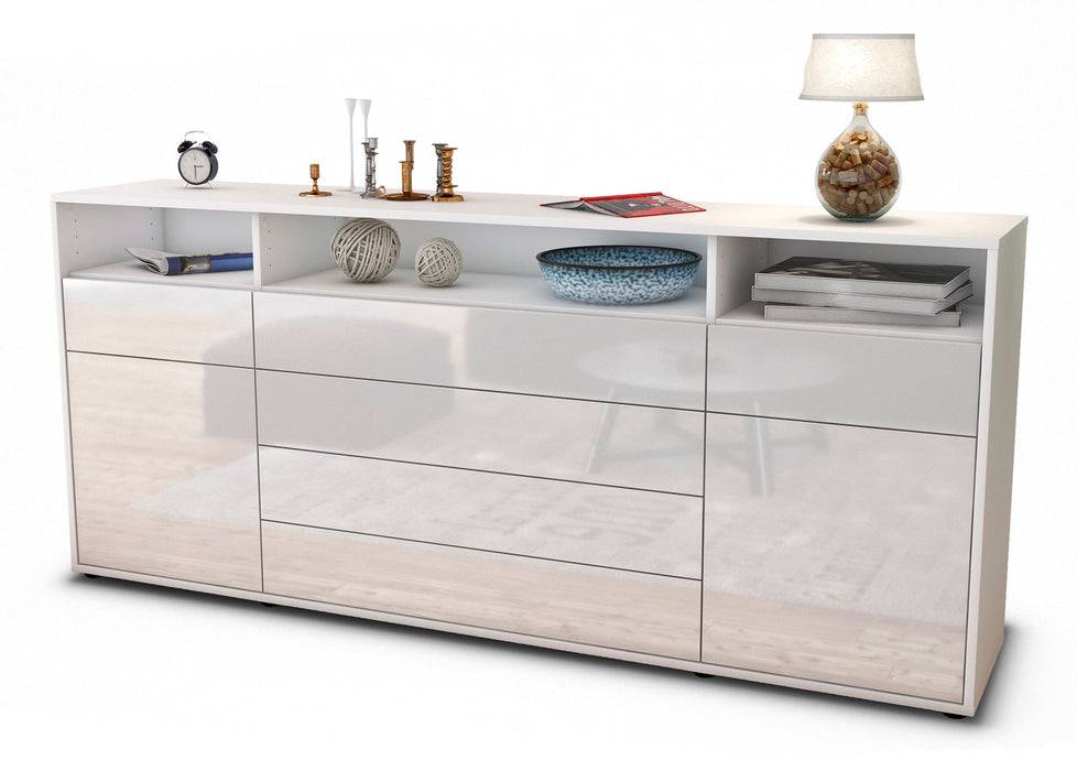 Stil Zeit Möbel Sideboard Evelina, Weiß (180x79x35cm)