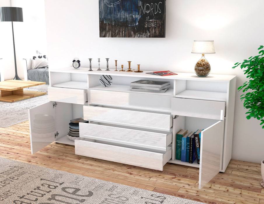 Stil Zeit Möbel Sideboard Evelina, Weiß (180x79x35cm) Letzter Tag
