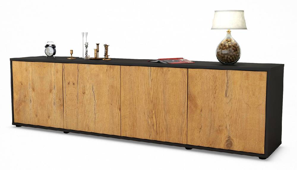 Stil Zeit Möbel Lowboard Antonia, Eiche (180x49x35cm)