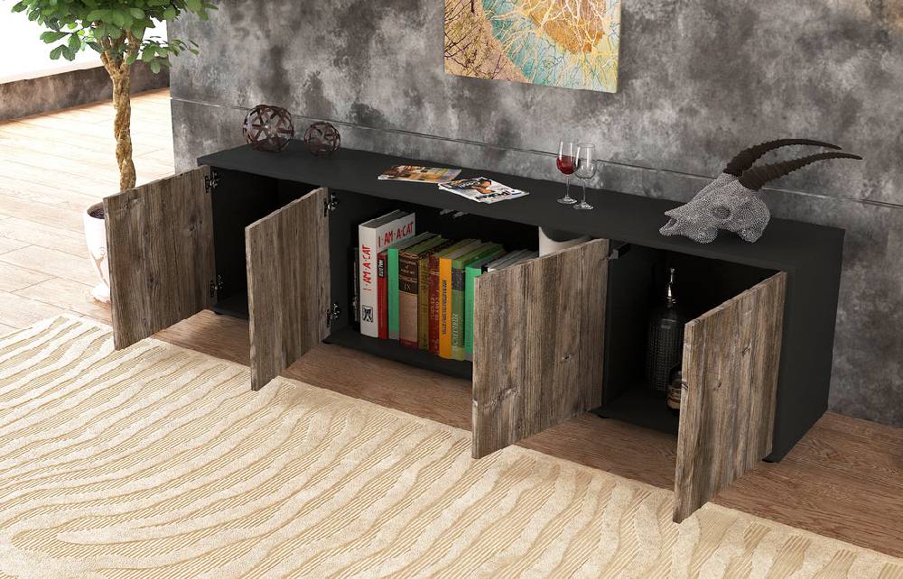 Stil Zeit Möbel Lowboard Antonia, Eiche (180x49x35cm) Bis zu 50% Rabatt