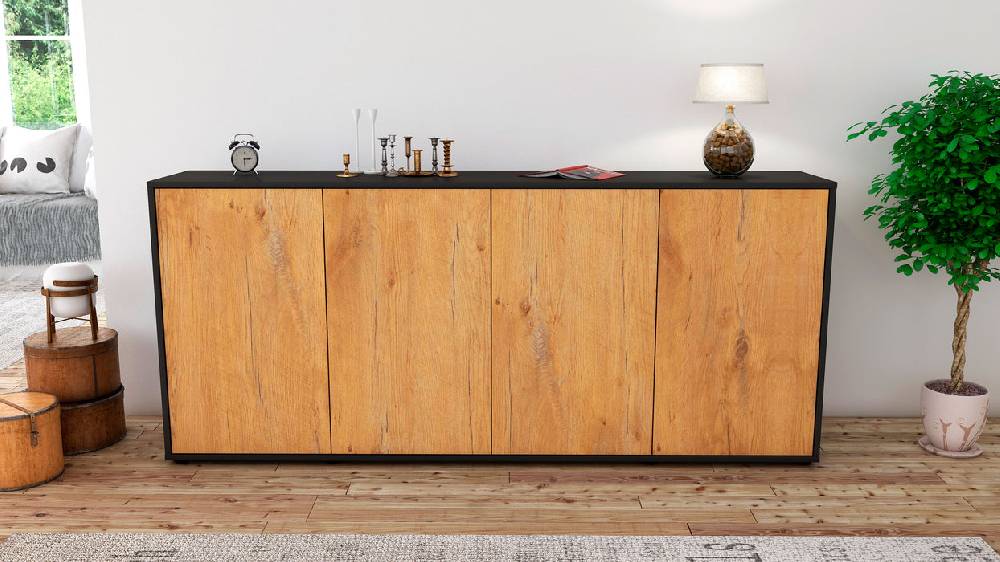 Stil Zeit Möbel Sideboard Elana, Eiche (180x79x35cm) Bis zu 60% Rabatt