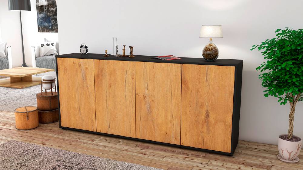 Stil Zeit Möbel Sideboard Elana, Eiche (180x79x35cm) Bis zu 60% Rabatt