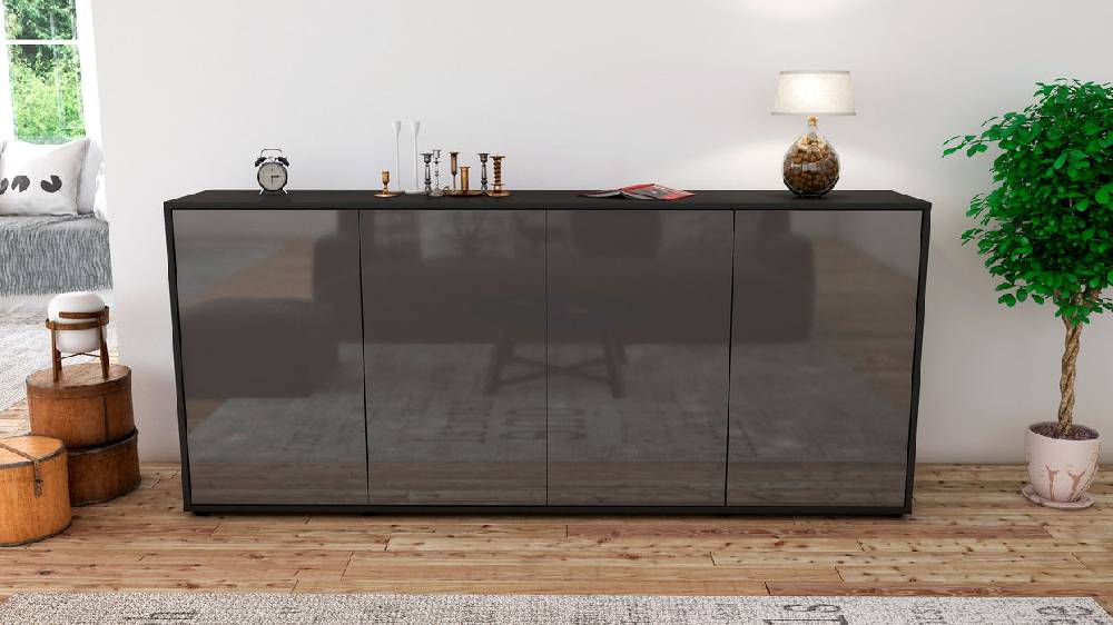 Stil Zeit Möbel Sideboard Elana, Grau (180x79x35cm) Bis zu 65% Rabatt