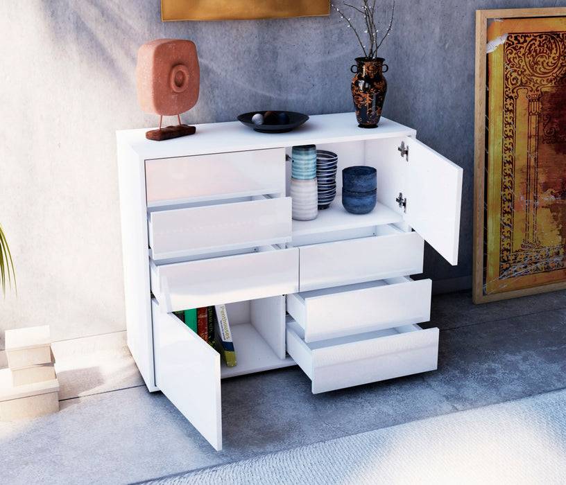 Stil Zeit Möbel Sideboard Circe, Weiß (92x79x35cm) Vierteljährliche Förderung