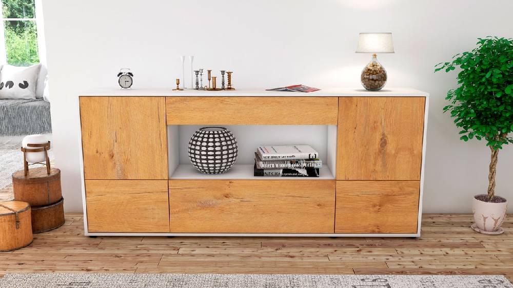 Stil Zeit Möbel Sideboard Elodie, Eiche (180x79x35cm) Bis zu 55% Rabatt