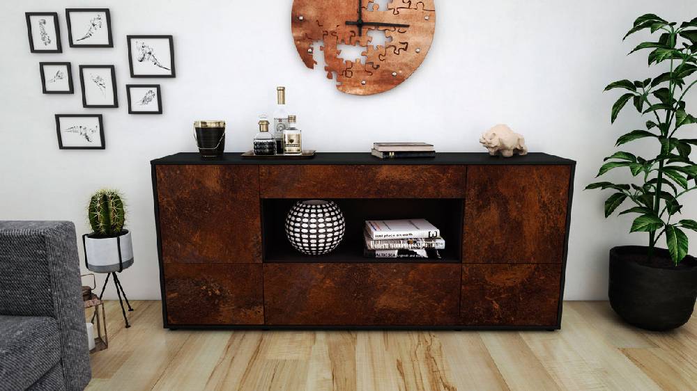 Stil Zeit Möbel Sideboard Elodie, Rost (180x79x35cm) Nur noch ein Tag übrig