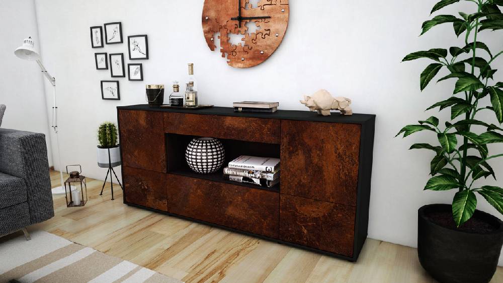 Stil Zeit Möbel Sideboard Elodie, Rost (180x79x35cm) Nur noch ein Tag übrig