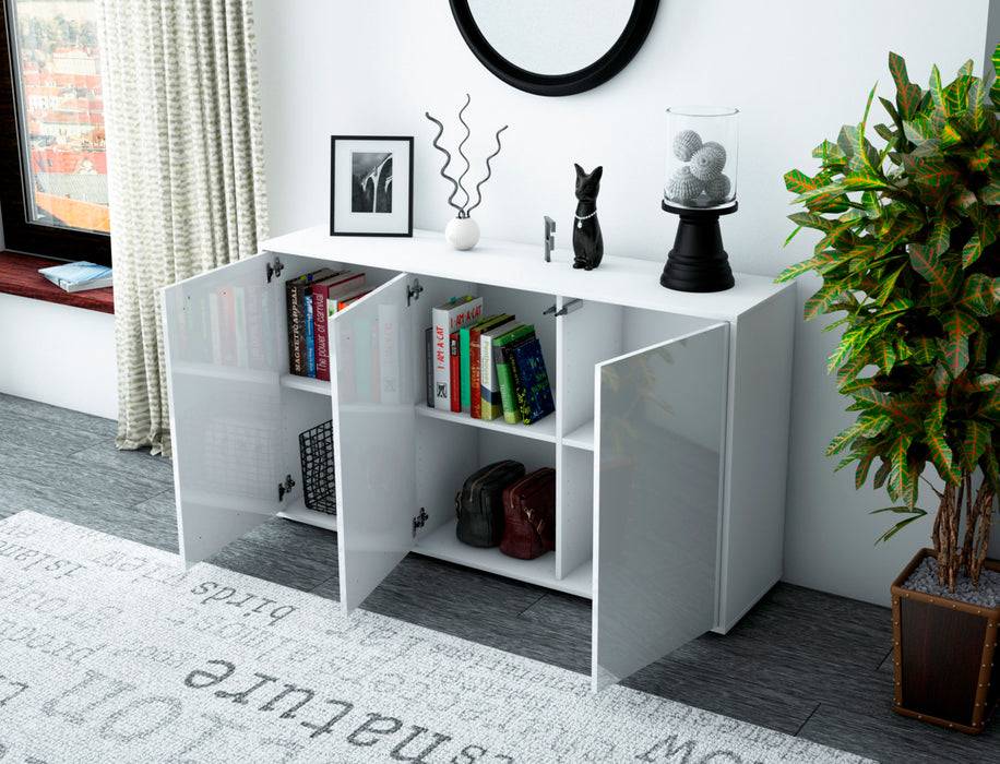 Stil Zeit Möbel Sideboard Delia, Weiß (136x79x35cm) Super Rabatt