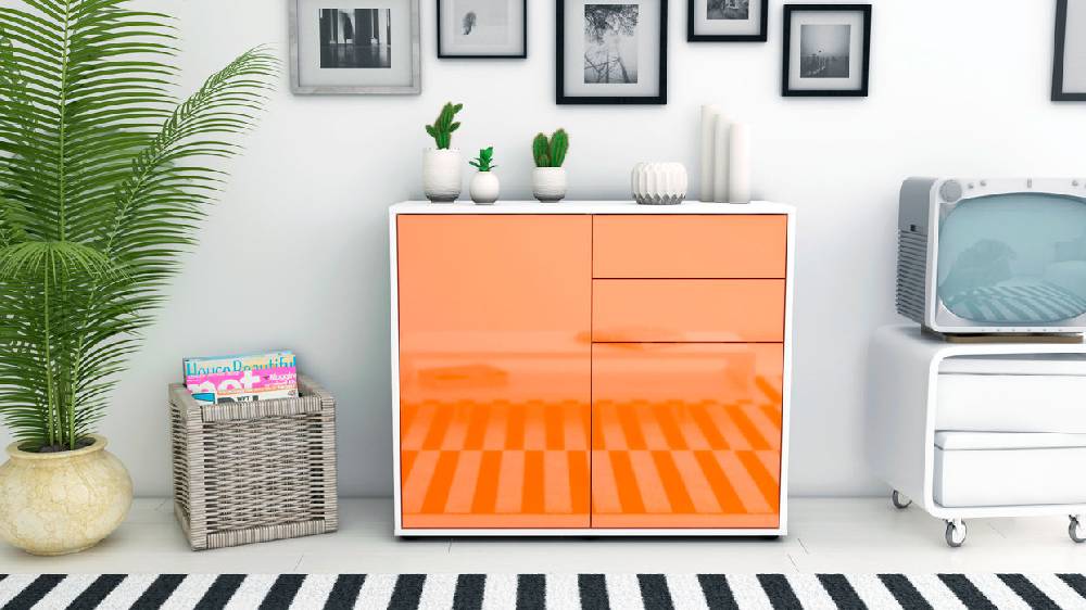 Stil Zeit Möbel Sideboard Chantal, Orange (92x79x35cm) 50% Rabatt mit kostenlosem Versand