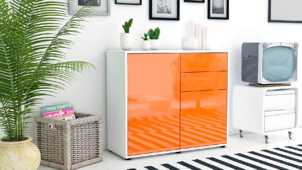 Stil Zeit Möbel Sideboard Chantal, Orange (92x79x35cm) 50% Rabatt mit kostenlosem Versand