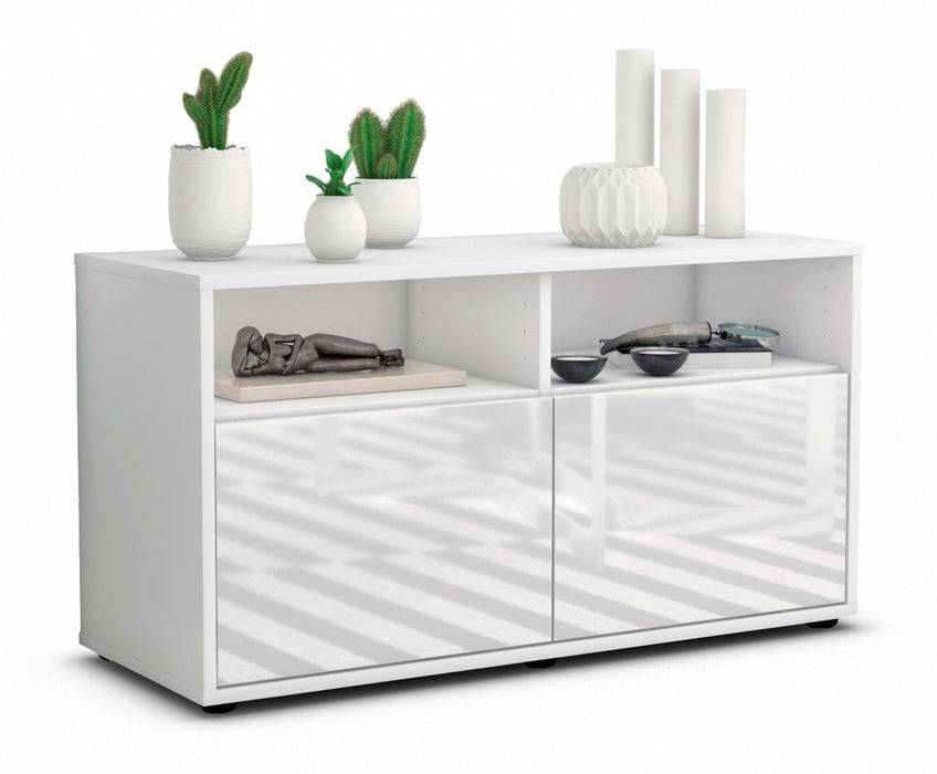 Stil Zeit Möbel Lowboard Alegra, Weiß (92x49x35cm)