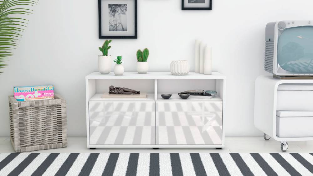 Stil Zeit Möbel Lowboard Alegra, Weiß (92x49x35cm) Clearance-Verkauf