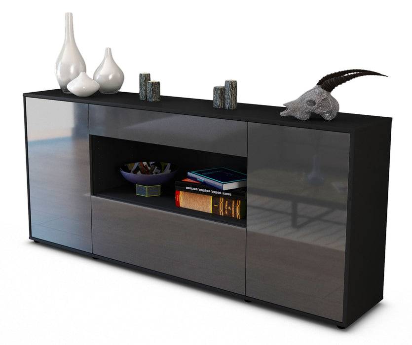 Stil Zeit Möbel Sideboard Fiora, Grau (180x79x35cm)