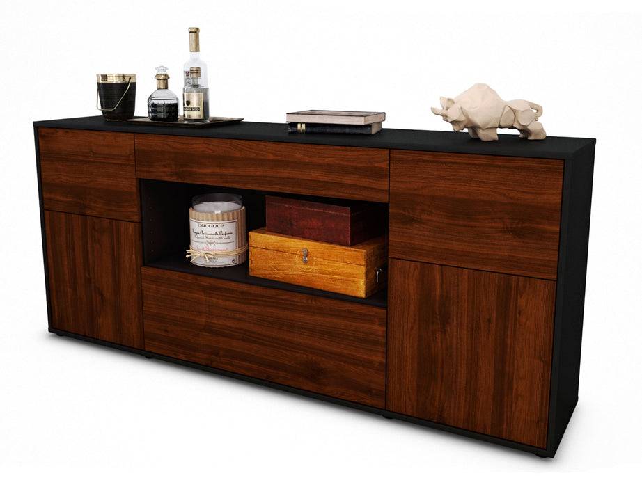 Stil Zeit Möbel Sideboard Fabiola, Walnuss (180x79x35cm)