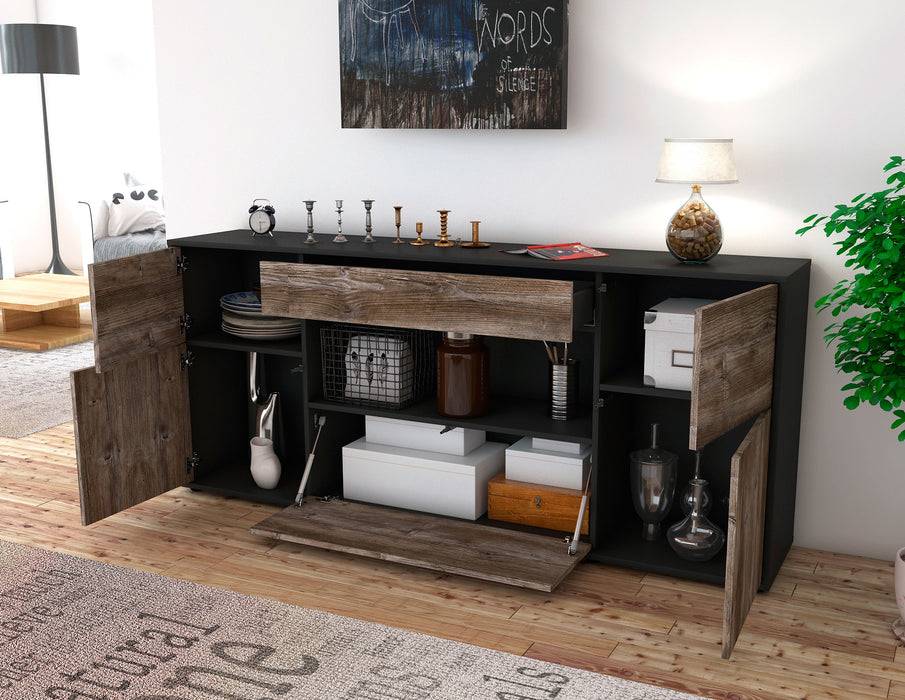 Stil Zeit Möbel Sideboard Fabiola, Walnuss (180x79x35cm) zollfrei