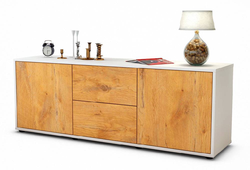 Stil Zeit Möbel Lowboard Alma, Eiche (136x49x35cm)