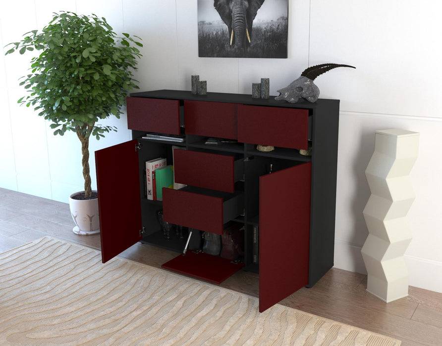 Stil Zeit Möbel Highboard Viviana ,Gelb (136x108x35cm) Verkauf