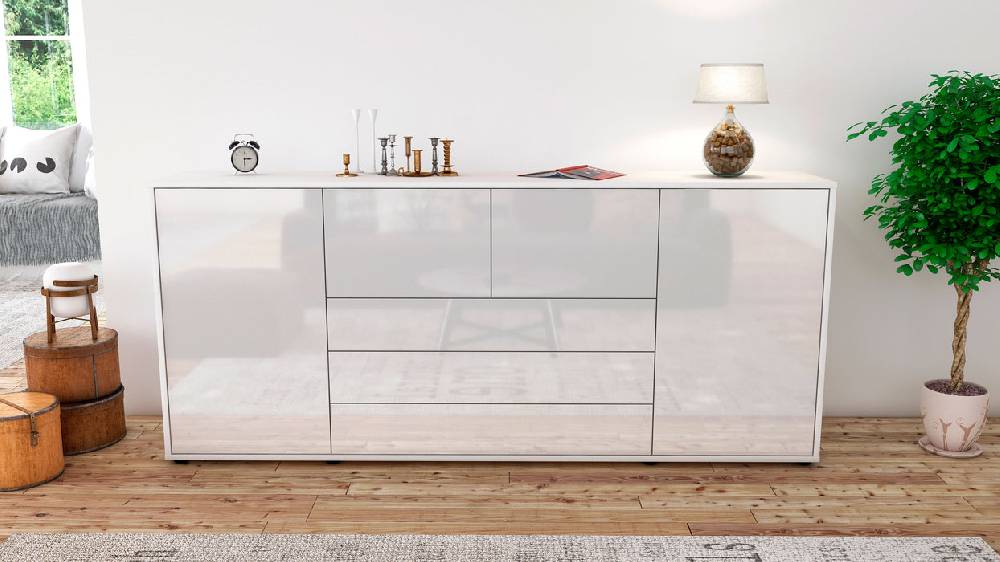 Stil Zeit Möbel Sideboard Eliana, Weiß (180x79x35cm) Angebote