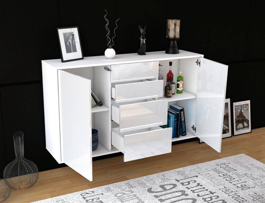 Stil Zeit Möbel Sideboard Corona, Weiß, hängend (136x79x35cm) Schlussverkauf
