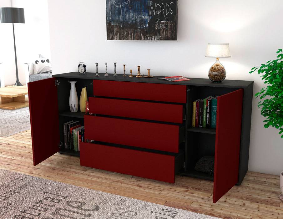 Stil Zeit Möbel Sideboard Elettra, Bordeaux (180x79x35cm) Blitzverkäufe