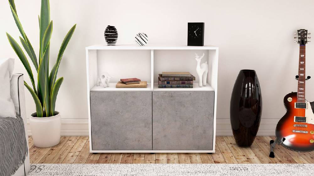 Stil Zeit Möbel Sideboard Camilla, Beton (92x79x35cm) Günstig kaufen