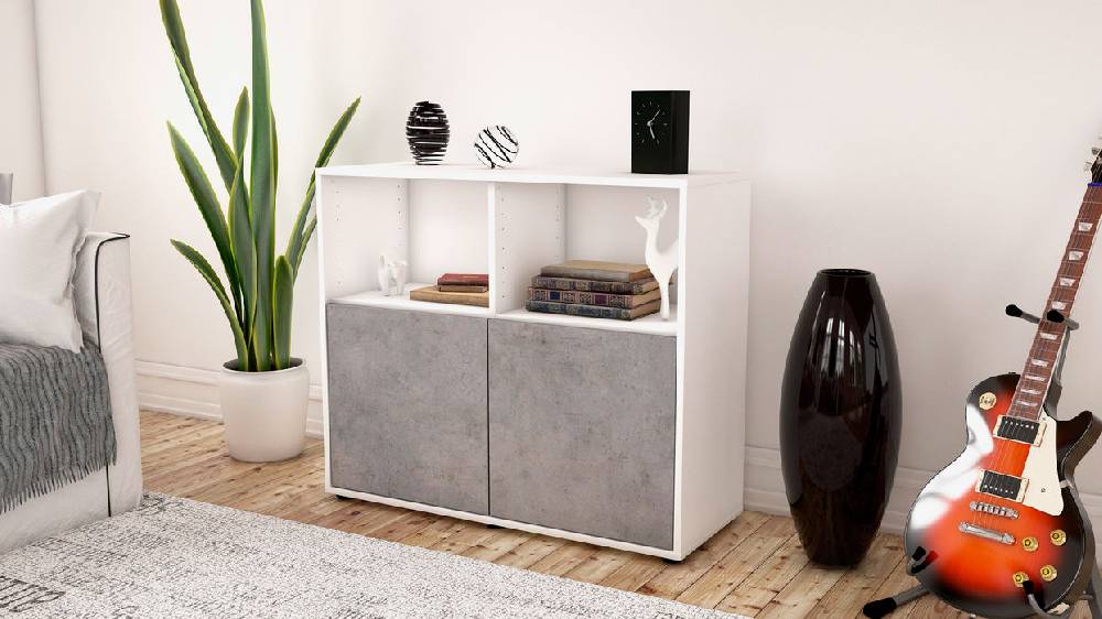 Stil Zeit Möbel Sideboard Camilla, Beton (92x79x35cm) Günstig kaufen