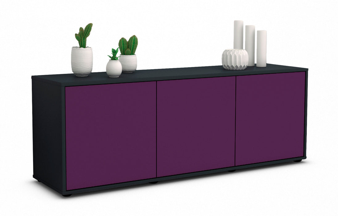 Stil Zeit Möbel Lowboard Allegra, Lila (136x49x35cm)