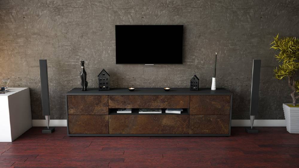 Stil Zeit Möbel Lowboard Bjonda, Rost (180x49x35cm) Begrenztes Angebot