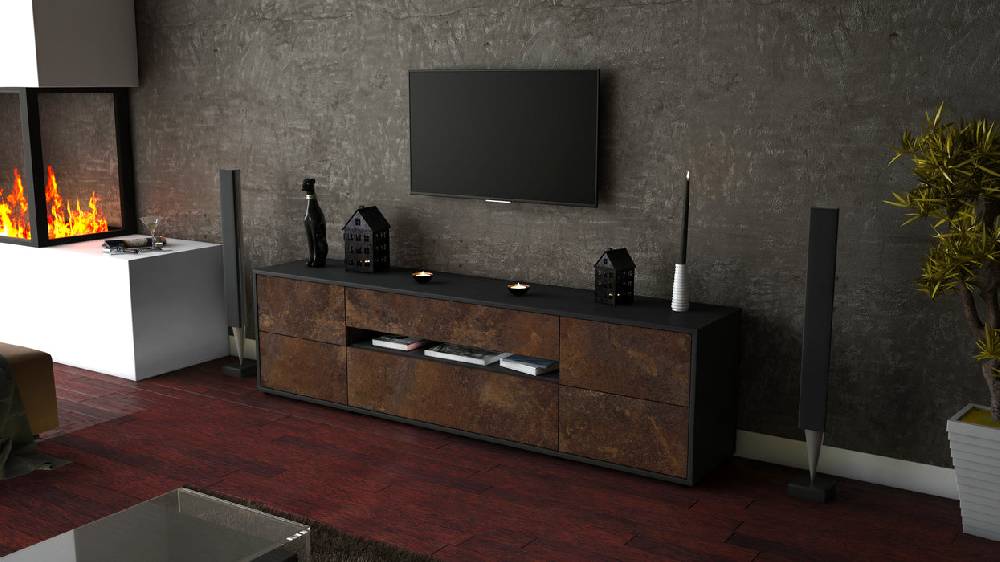 Stil Zeit Möbel Lowboard Bjonda, Rost (180x49x35cm) Begrenztes Angebot