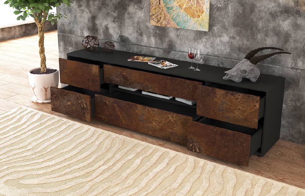Stil Zeit Möbel Lowboard Bjonda, Rost (180x49x35cm) Begrenztes Angebot