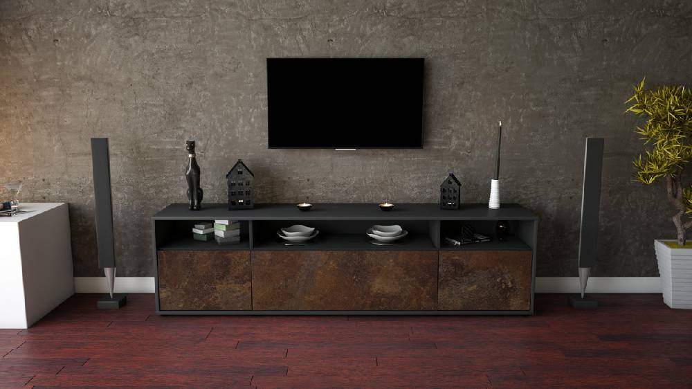 Stil Zeit Möbel Lowboard Bianca, Rost (180x49x35cm) Exklusivangebot