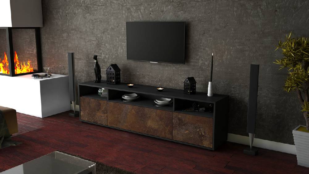 Stil Zeit Möbel Lowboard Bianca, Rost (180x49x35cm) Exklusivangebot