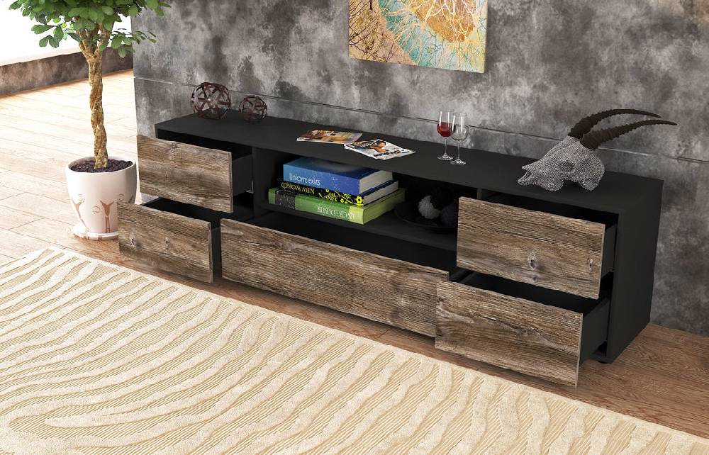 Stil Zeit Möbel Lowboard Atlanta, Eiche (180x49x35cm) Preisnachlass