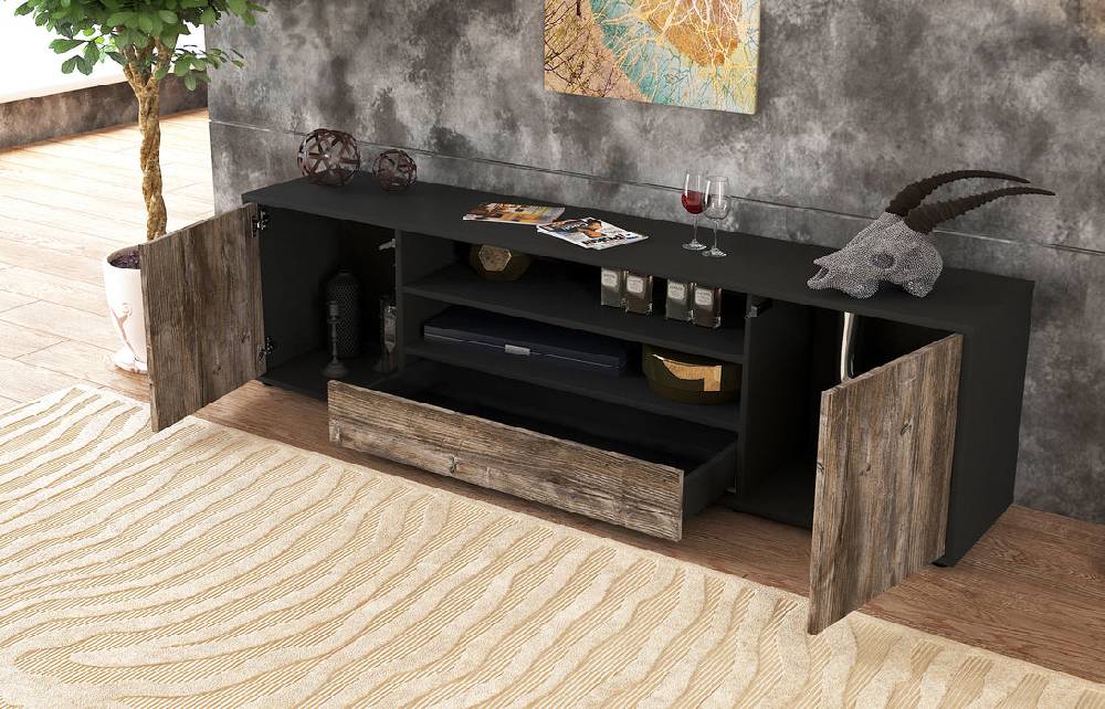 Stil Zeit Möbel Lowboard Armida, Eiche (180x49x35cm) Black Friday