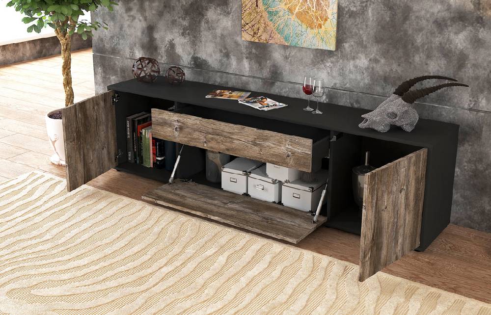 Stil Zeit Möbel Lowboard Aria, Eiche (180x49x35cm) Cyber Monday