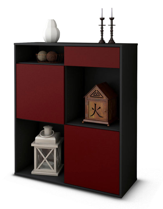 Stil Zeit Möbel Highboard Luisa ,Bordeaux (92x108x35cm)