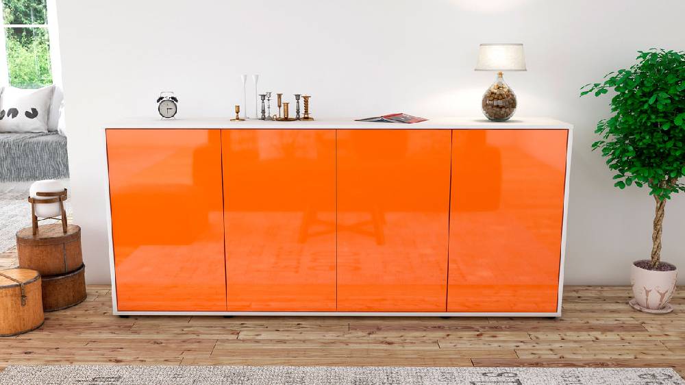 Stil Zeit Möbel Sideboard Elana, Orange (180x79x35cm) Vatertagsangebot