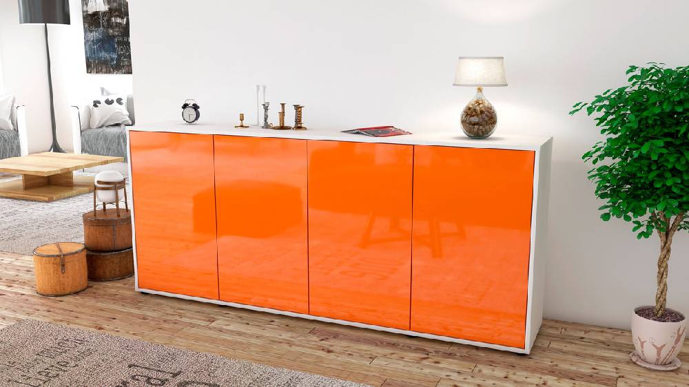 Stil Zeit Möbel Sideboard Elana, Orange (180x79x35cm) Vatertagsangebot