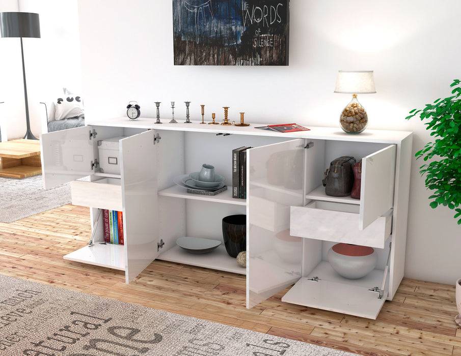 Stil Zeit Möbel Sideboard Gemma, Weiß (180x79x35cm) Lagerräumung