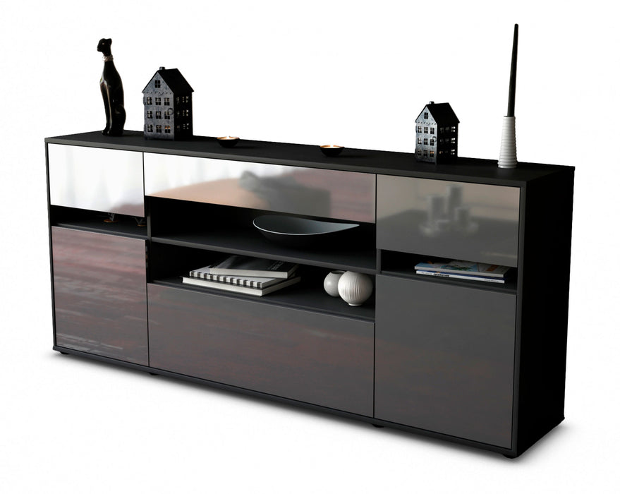 Stil Zeit Möbel Sideboard Gina, Grau (180x79x35cm)