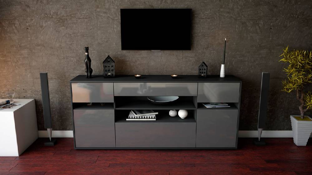 Stil Zeit Möbel Sideboard Gina, Grau (180x79x35cm) Exklusive Angebote