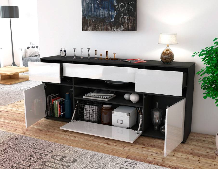 Stil Zeit Möbel Sideboard Gina, Grau (180x79x35cm) Exklusive Angebote