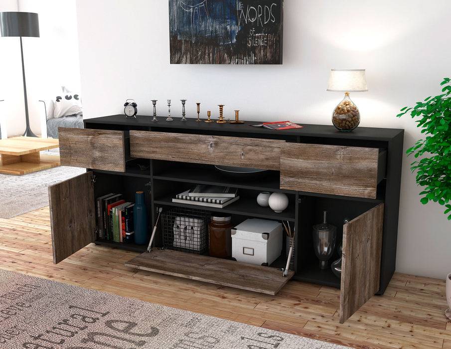 Stil Zeit Möbel Sideboard Gina, Eiche (180x79x35cm) Blitzangebot