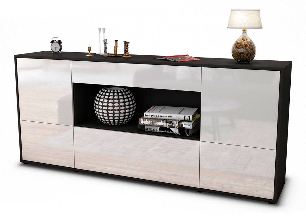 Stil Zeit Möbel Sideboard Elodie, Weiß (180x79x35cm)