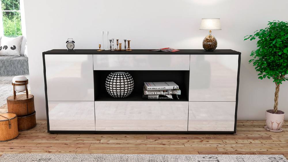 Stil Zeit Möbel Sideboard Elodie, Weiß (180x79x35cm) Neuheiten