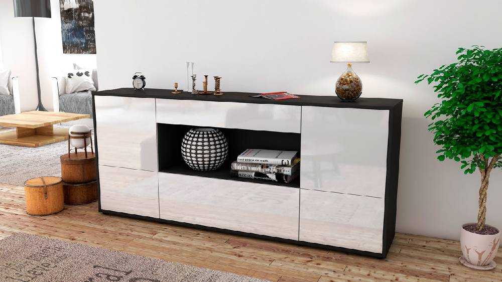 Stil Zeit Möbel Sideboard Elodie, Weiß (180x79x35cm) Neuheiten